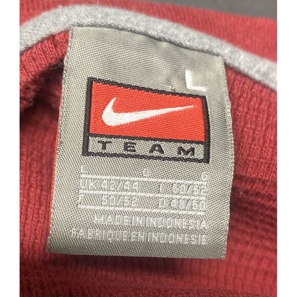 Nike Team Apparel Oklahoma Sooners Waffle Knit Shirt Maroon Gray Sz Large - Picture 7 of 10